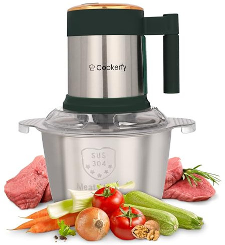 Cookerfy Food Processor with Ergonomic Handle - Durable Mini Chopper with 2 Chopping Levels - Mini Chopper Food Processor Small with 1.8L Capacity
