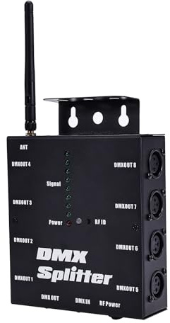 Lixada DMX512 Wireless Lighting Signal Amplifier XLR DMX Splitter Distributor Signal Decoder 8-channel Signal Output for KTV Lighting Bar Lighting Wedding Lighting