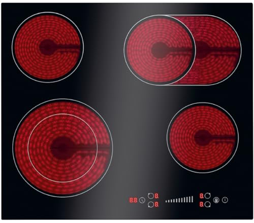 Bomann, Plaque de cuisson en vitrocéramique 4 feux avec double zone encastrable, EBK7941