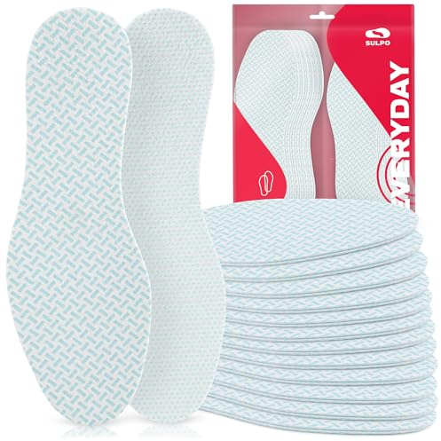 SULPO 12 paires de semelles intérieures - Semelles fines parfumées au citron - Semelles anti-transpiration pour hommes et femmes - 38