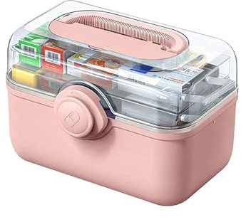 VducK Botiquín de Primeros Auxilios, Caja de Almacenamiento doméstica de plástico, Caja de Medicina de Emergencia portátil, Estuches de Gran Capacidad de 3 Capas para el hogar