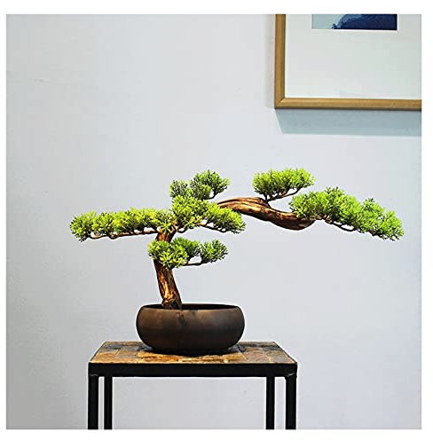Künstlicher Bonsai-Baum 27,9 cm große künstliche Bonsai-Kiefer, realistische künstliche Pflanzendekoration, künstliche Zimmerpflanzen im Topf, for die Präsentation auf dem Schreibtisch, Zen-Gartendeko