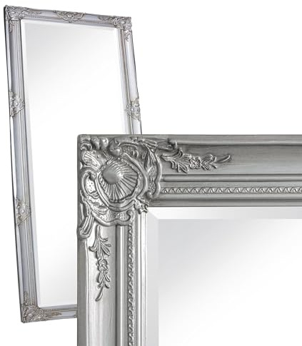 Wandspiegel Barock Silber 180x80 cm XL Spiegel Antik-Stil Ganzkörperspiegel