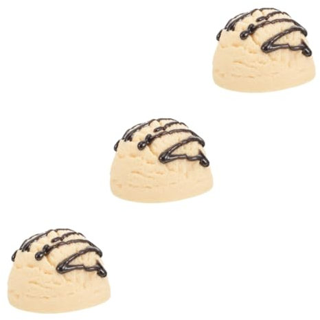 UPKOCH 3pcs Lifelike Ice Scoop Model Heavy Duty Fake Ice Cream Scoop Realistic Balls Prop for Showcase Party Toys