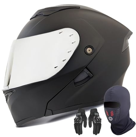 GNIUBBDB Casque de Moto modulaire intégral pour Adultes Hommes et Femmes Casque de Moto Rabattable homologué ECE avec Double Pare-Soleil A-4,XXL (63-64cm)
