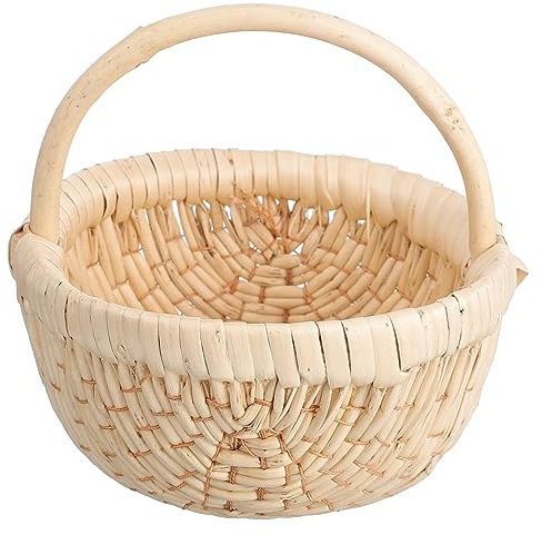 OKUMEYR 1stück Handgewebter Tragbarer Blumenkorb Aus Rattan Multifunktionale Aufbewahrung Für Blumen Und Kleinigkeiten Für Zuhause Hochzeiten Und Garten-dekoration Beige