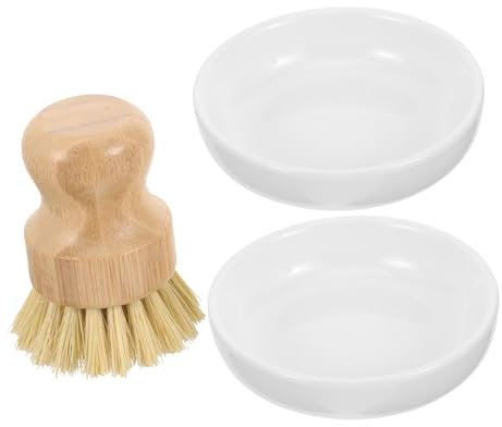 Ciieeo Pot Brush Wood Handle for Dish Washing and Cookware Cleaning Includes Palm Brush for Kitchen Use