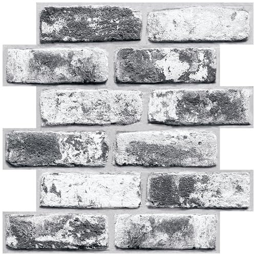 Commomy 3D Wandpaneele Selbstklebend,10 Stück, Wandverkleidung Selbstklebend PVC 3D Tapete Steinoptik, 30 × 30 cm, Wasserdicht 3D Brick Wall Panel für Wohnzimmer Schlafzimmer Innendekoration