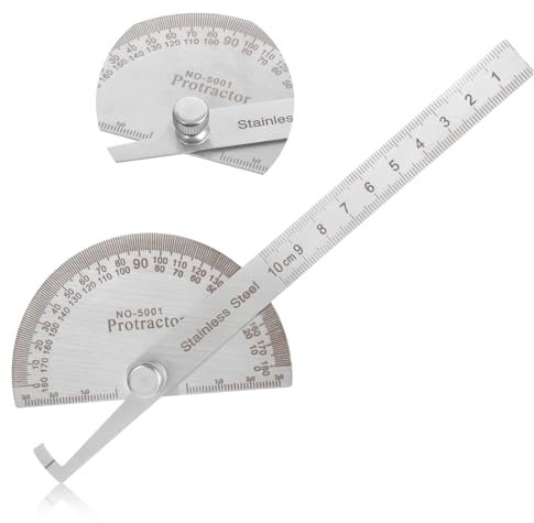 EupHHonycs 10 cm Edelstahl Winkelmesser Winkel Lineal Finder 0-180 Grad Holzarbeiten Lineal Verstellbarer Winkelmesser Winkel Finder Lineal Handwerker Winkelmesswerkzeug Winkelmesswerkzeug