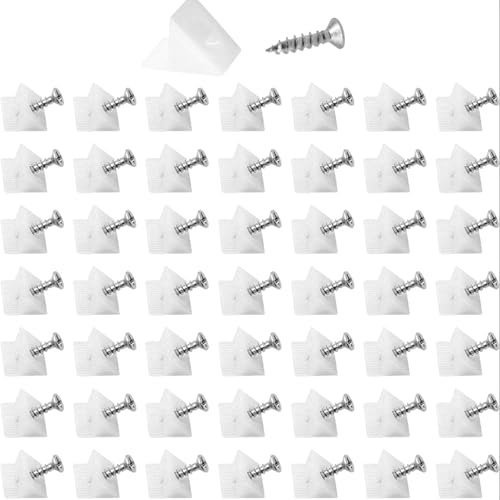 50PCS Drawer Supports for Sagging Drawers Repair Kit with Screws - Kitchen Drawer Front Fixing Brackets - Plastic Mending Wedges - Furniture Chest Reinforcement