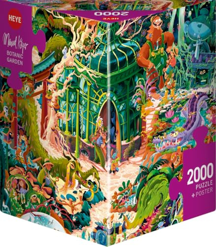 Botanic Garden: 2000 Teile | Exotischer botanischer Garten von Manuel Kilger mit üppigen Pflanzen & witzigen Details, 69 x 97 cm