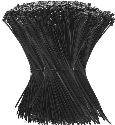 Shappy 5000 Pcs Zip Ties Cable Black Ties Bulk Heavy Duty Ties Self Locking UV Resistant Nylon Plastic Wire Ties for Home Office Garden Workshop Indoor Outdoor Fence (12 Inch)