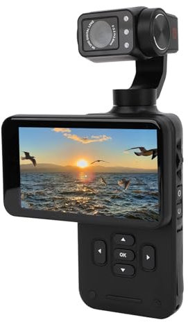 5K Video Camcorder, M5 48MP 5K/30FPS -Handheld -Digitalkamera mit 3,5 '' Rotierbarem Touchscreen, Gesichtsanschluss, 3 -Achsen -Stabilisierung, Zeitraffer
