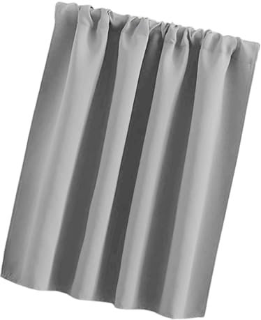 Cortinas pequeñas cortas opacas para ventana de cocina y baño, térmicas, bolsillo para barra de tela