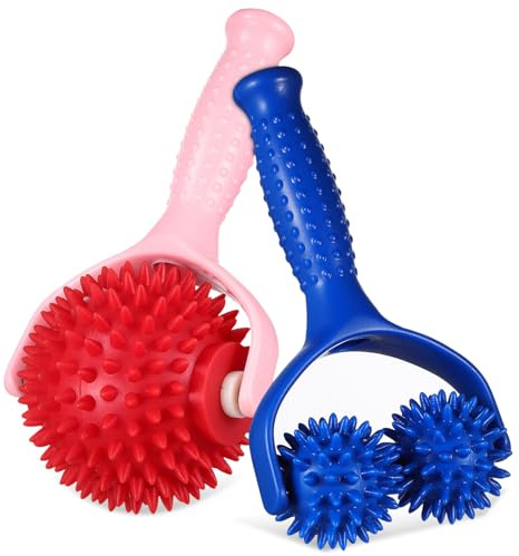 HIAKDOFT 2stücke Handliches Massage-roller Mit Ergonomischem Griff Manuelle Massagegeräte Für Nacken Rücken Schultern Arme Beine Und Füße Langlebig Muskelentspannung Und Schmerzlinderung