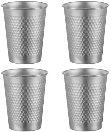 YHAILI Lot de 4 gobelets en acier inoxydable robuste pour enfants pour le camping et une utilisation quotidienne