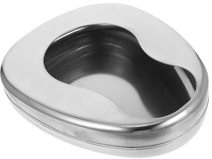 minkissy Stainless Steel Bedpan for Women Elderly Bedridden Patients Portable Camping Loo Bed Pan Lid