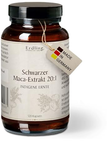 Waldkraft Schwarzes Maca Extrakt 20:1 – 120 Kapseln aus hochkonzentrierter Maca-Wurzel – traditionelle Handernte aus Wildsammlung & schonende Trocknung – Vegan & Ohne Zusätze