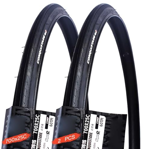 GZKDKZB 700 25c Reifen 2er-Set Verschleißfestes Modell 700 x 25c Pannensichere Rennradreifen 700x25c 25-622 Drahtreifen Für Vorder- und Hinterräder