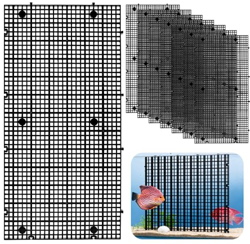 WEFHEF 8 Stück Aquarium Trennwand, 30x15cm Kunststoffgitter-Aquarium Trennwand Fisch Tank Isolation Divider Aquarium Tank Grid Trennung Aquariumteiler Gitter aus Kunststoff für Aquarium Unten Box