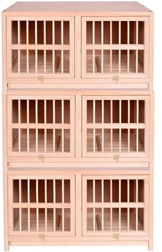 3-Pack Solid Wood Outdoor Pigeon Loft, Feeding/Breeding Cage With Partition Design, Multiple (70cm*3)