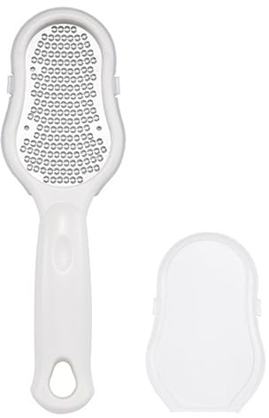 Lima de pies para recortar callos, eliminación de piel muerta, escofina de pedicura de acero inoxidable con funda