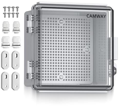 CAMWAY Elektriskt Vattentätt Utomhusfodral i Förstärkt ABS 3mm Kopplingsdosa IP67 Vattentät med Integrerat Tätningsgummi Motståndskraftigt mot 60kg Perfekt för Bevatning, Bassänger och DIY-projekt