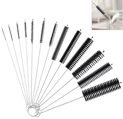 13 PCS Cepillos de Limpieza para Botellas,Cepillos Multiusos de Nylon para Limpiar Pajitas,Tubos,Tubos de Ensayo,Teteras,Máquinas de Café,Botellas de Agua de Cuello Estrecho y Frascos