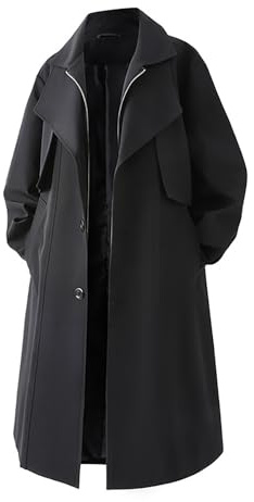 Giaccone Uomo Lana Invernale, Giacca Anorak Lunga con Doppio Colletto Design Ampia vestibilità Moda Forte