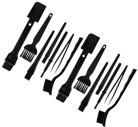 HOLIDYOYO Kit Spazzole Antistatiche per Pulizia Tastiera PC e Laptop Set 14 Pezzi Setole in Nylon Duro Mini Spazzola Portatile per Dispositivi Elettronici per Ufficio Casa e Auto