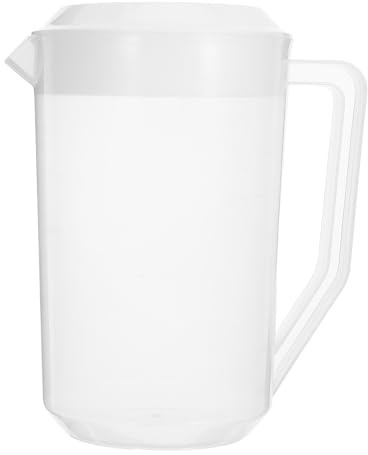 Healvian Jarra de Agua Grande 4000 Ml con Tapa Transparente, Botella de Jugo con Báscula, Jarra de Plástico para Bebidas Frías y Té Helado, Recipiente Reutilizable para Refrigerador