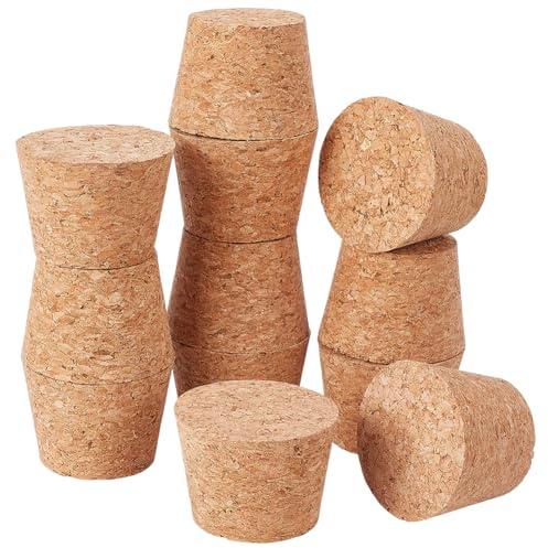 OLYCRAFT 12 Stück Naturkorken 37~48mm Weiches Naturholz 35mm Dick Ersatz Flaschenverschluss Konische Holz Weinkorken Konische Korken Für Die Weinherstellung
