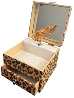 Trousselier 6260966 Schmuckkästchen für Kinder, Leopard, Spieluhr mit Musik | Geschenk zur Geburt, Geburtstag für Kinder