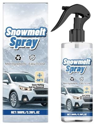 100ml Fast Acting Windscreen Spray - Car Windscreen Defroster - and Snow Remover | Fast Melting Antifreeze Formula with Portable Compact Design | For