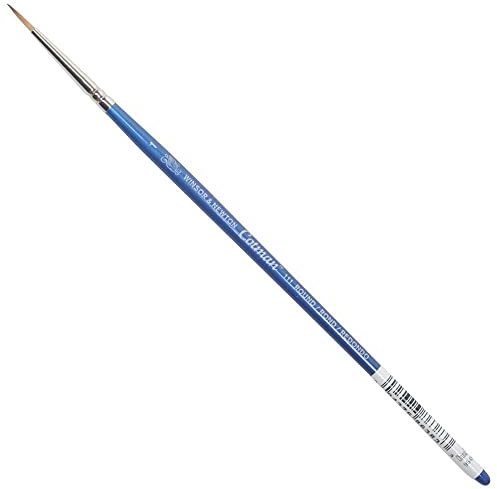 Winsor & Newton 5301001 Cotman Aquarell Synthetikhaar Pinsel - Serie 111 - Rundpinsel, kurzer Stiel mit exzellenter Sprungkraft, Farbtragekraft und Punktgenauigkeit - Nr. 1 - 1,5 mm | Synthetik, kurzer Griff, vernickelte Messingzwinge, einfache Reinigung, Mischung aus dicken und dünnen Fasern