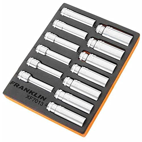 1/2 Drive Deep Socket Set 6 Point 13 Pcs Franklin Tools XF7013