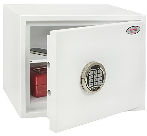 Phoenix SS1182E Fortress S2 Wertschutztresor mit Elektronikschloss, Weiss HxBxT: 35 x 45 x 35 cm 25 kg