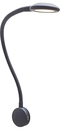 kalb Material für Möbel LED Bettleuchte + USB Ladeg. TOUCH Bettleuchten Leseleuchte Leselicht Ladegerät, Farbe:Schwarz