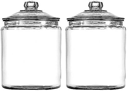 Anchor Hocking Heritage Hill 1 Gallon Glass Jar with Lid, Set of 2