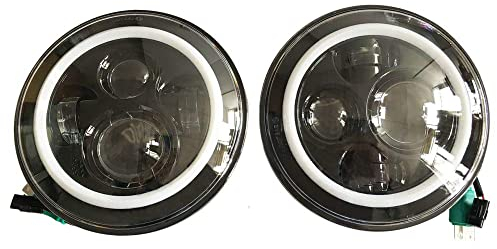 SXMA 7 Runde LED Scheinwerfer Projektor Nebelscheinwerfer DRL Combo High/Abblendlicht Bernstein Signal Blinker Halo Winkel Augen für JEE p JK Wrangler 2007-2017 Rubicon Sahara