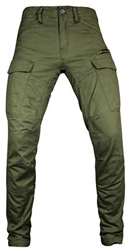 John Doe Stroker Cargo XTM Motorradhose Atmungsaktiv mit Protektoren Olive 34/32
