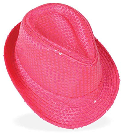 KarnevalsTeufel Paillettenhut Neon, Partyhut in 3 (pink)