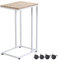 Casaria® Tavolino con Rotelle 50x35x70cm Forma a C Legno Metallo Moderno Portata 40kg Tavolo da Notte Comodino Bianco