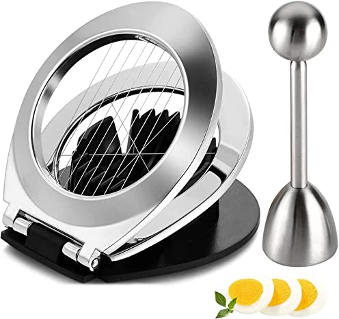 2 Piezas Cortadora de Huevos para Cocidos, Cortador de Huevos, Galleta de Huevos y Abridor de Huevos, Ideal para Hacer ensaladas y Sándwiches, Salsas para Cocinar, Pizza
