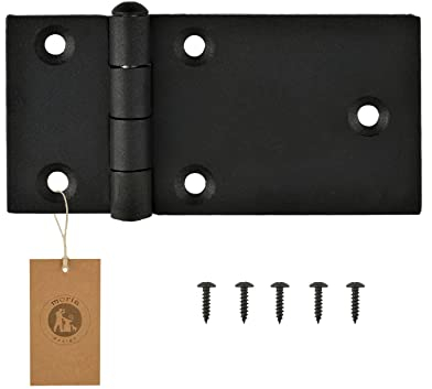 MoriaDesign Rustikal Scharniere - 2,5 x 120 x 60 mm - Schwarz - Torband Schwarz Schmiedeeisen - Scharnier für Gartentore, Holztüren, Holztore und Fensterläden, Dekorative Kreuzgehänge