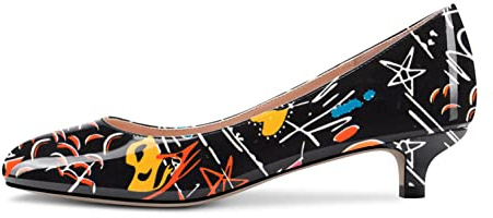 Castamere Femmes Kitten Aiguille Bas Talon Heel Rond Fermé Bout Escarpins Slip-on Classique Cute Dress Chaussures