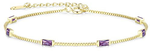 LOUISA SECRET Armband Damen doppelt geschichtet mit Zirkonia Anhängern | 925 Sterling Silber Gold Armbänder Verstellbar Valentinstag Muttertag Geburtstags Weihnachts geschenke für Sie Frauen