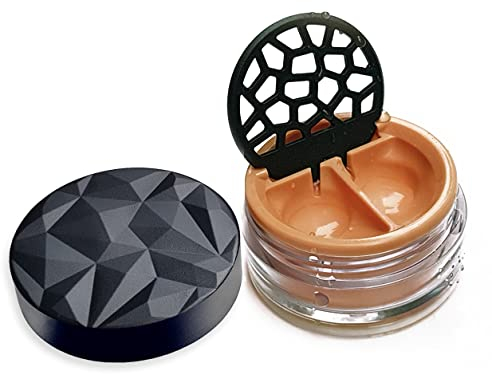 Lensbix Kontaktlinsenbehälter Geometric. Erwachsenes Accessoire mit futuristischem 3D Deckeldesign. Das stilvolle Geschenk für alle die gerne Linsen tragen. (No26 apricot)