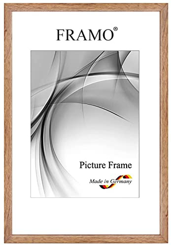 FRAMO Holz Bilderrahmen Schmal 16 x 24 cm aus Massivholz | Rustikal-Braun | Farbe/Größe wählbar | Rahmen für Poster | Puzzle | Foto collage N°079