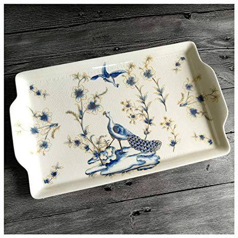Frutero 13.7 x 8.6 Plata de porcelana rectangular Fruit Bandeja de la bandeja de la bandeja de alimentos Pantalla de la placa de la placa-pastel del postre de la fruta Bandeja de presentación Cesta
